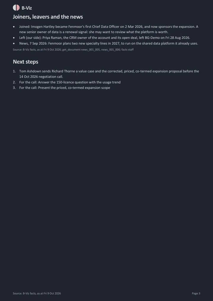 Customer briefing: page 3