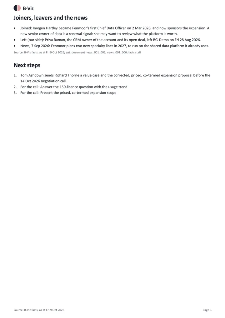 Customer briefing: page 3