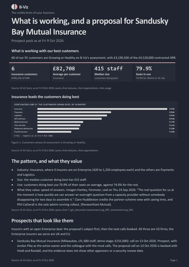 Prospect proposal: the example's first page