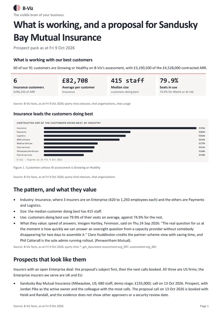 Prospect proposal: the example's first page