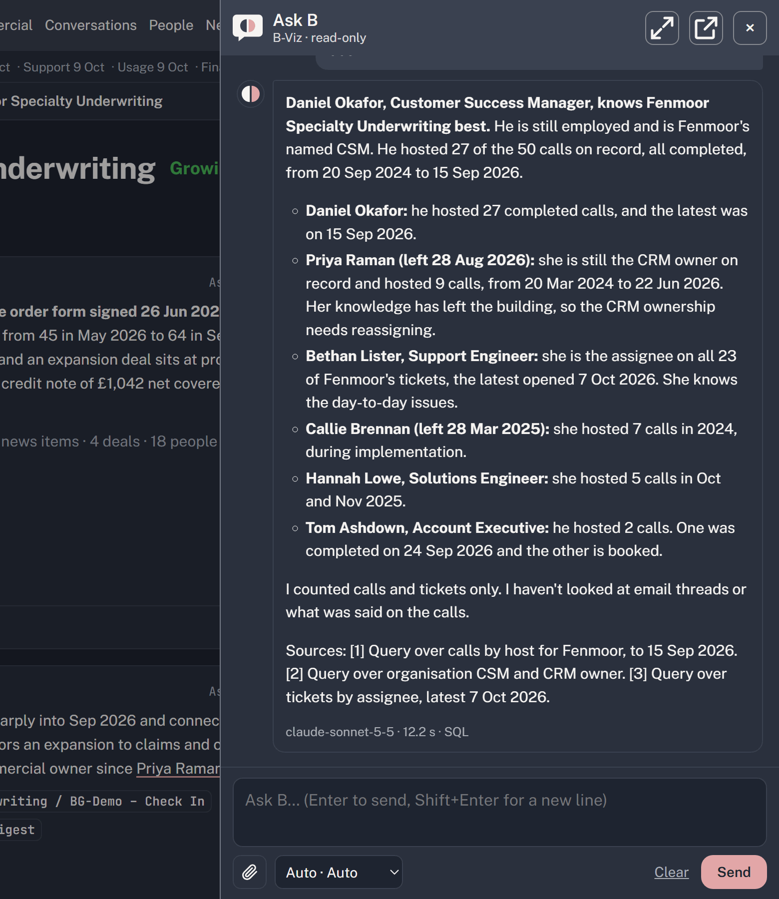 Screenshot: An answer you can audit