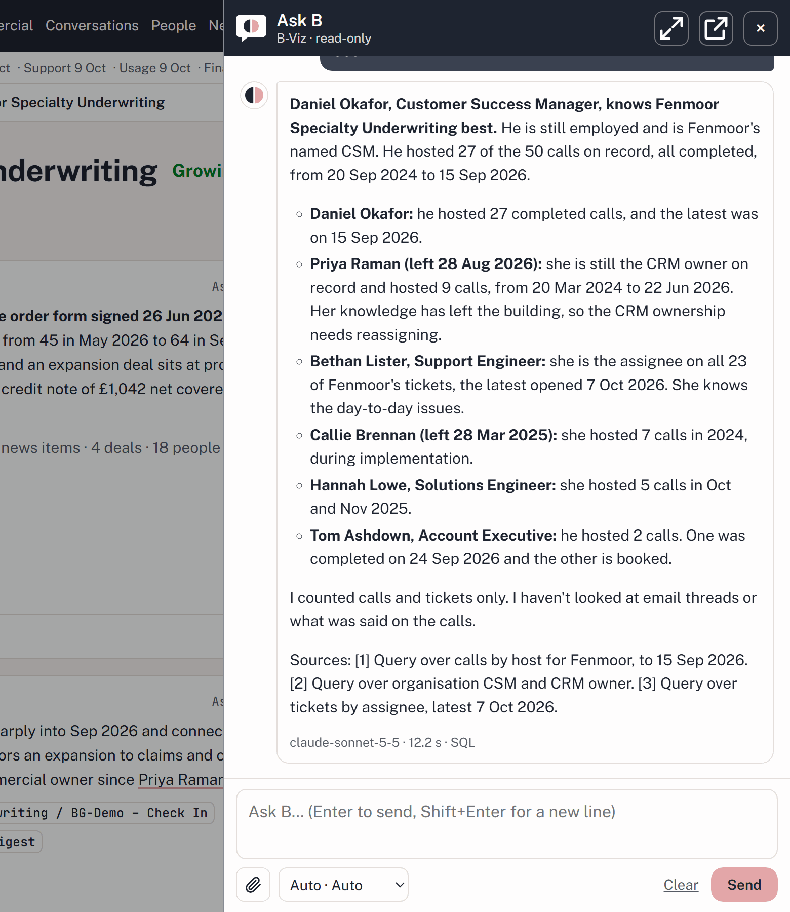 Screenshot: An answer you can audit