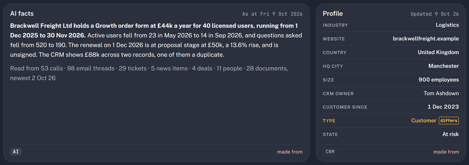 Screenshot: The card it came from