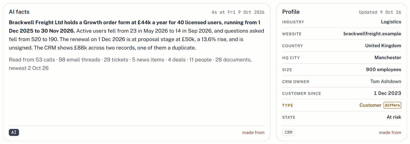 Screenshot: The card it came from